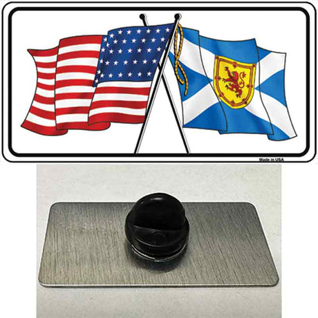 United States Scotland Crossed Flags Novelty Metal Hat Pin Sign