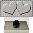 Grey White Quatrefoil Grey Center Hearts Novelty Metal Hat Pin