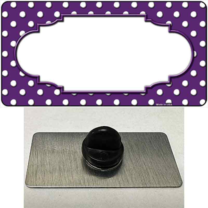 Scallop Purple White Polka Dot Novelty Metal Hat Pin