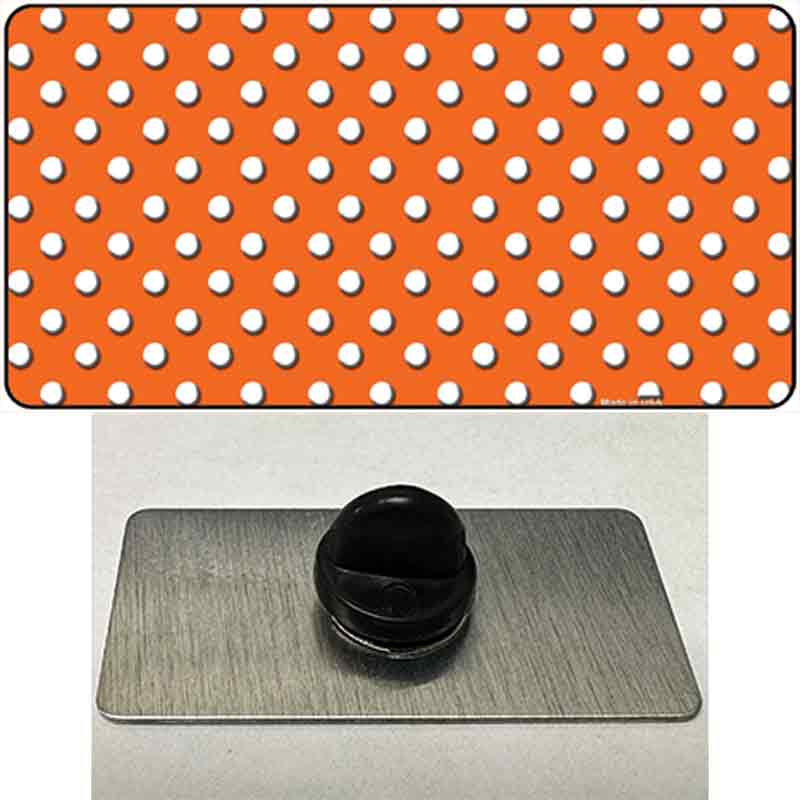 Orange Polka Dot Novelty Metal Hat Pin