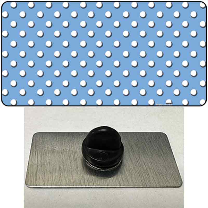 Light Blue Polka Dot Novelty Metal Hat Pin