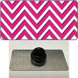 Pink White Large Chevron Novelty Metal Hat Pin