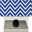 Blue White Large Chevron Novelty Metal Hat Pin