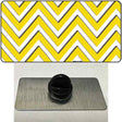 Yellow White Large Chevron Novelty Metal Hat Pin