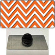 Orange White Large Chevron Novelty Metal Hat Pin