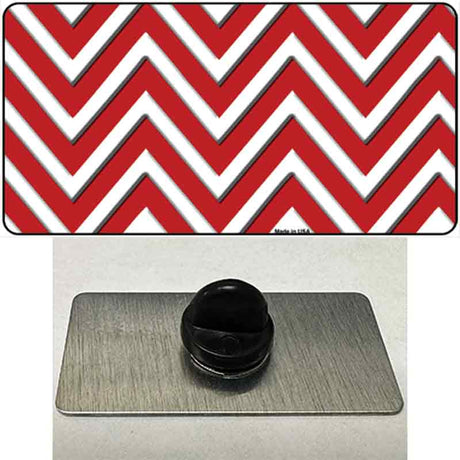 Red White Large Chevron Novelty Metal Hat Pin