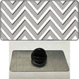 Grey White Large Chevron Novelty Metal Hat Pin