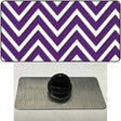 Purple White Large Chevron Novelty Metal Hat Pin