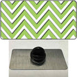 Lime Green White Large Chevron Novelty Metal Hat Pin