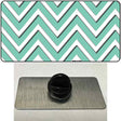 Mint White Large Chevron Novelty Metal Hat Pin