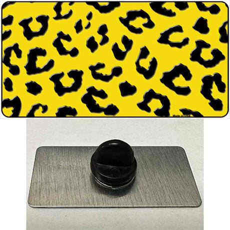 Yellow Black Cheetah Novelty Metal Hat Pin