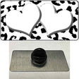 White Black Cheetah White Center Hearts Novelty Metal Hat Pin