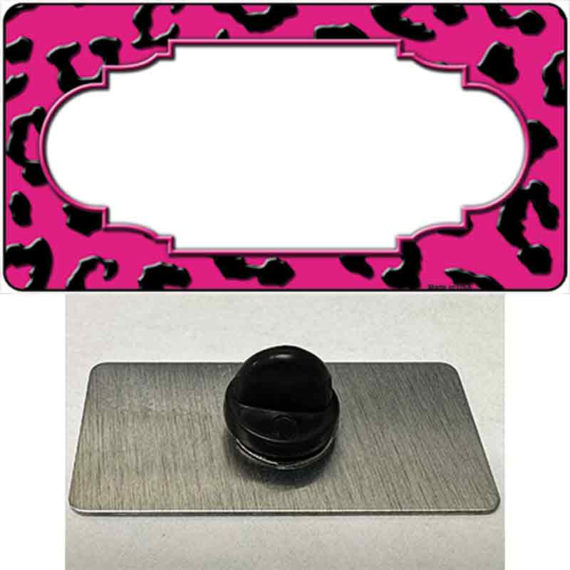 Pink Black Cheetah Scallop Novelty Metal Hat Pin