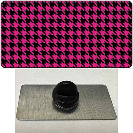 Pink Black Houndstooth Novelty Metal Hat Pin