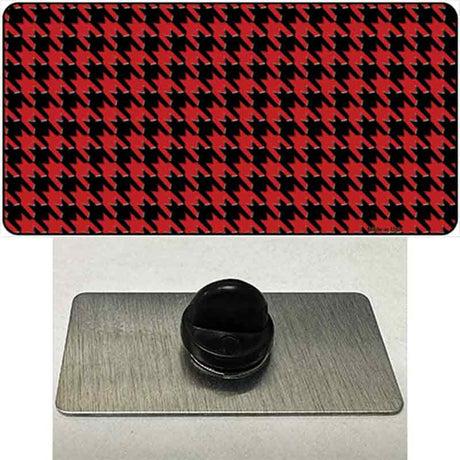 Red Black Houndstooth Novelty Metal Hat Pin