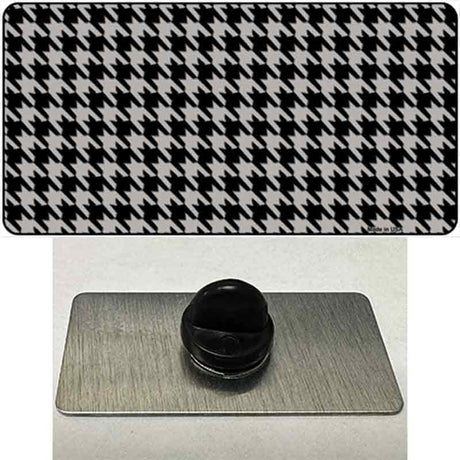 Grey Black Houndstooth Novelty Metal Hat Pin