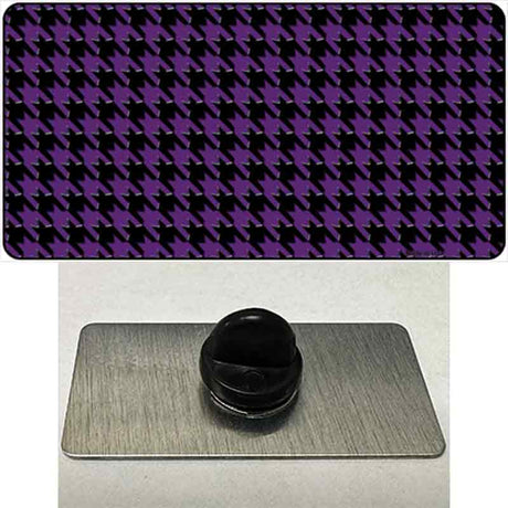 Purple Black Houndstooth Novelty Metal Hat Pin