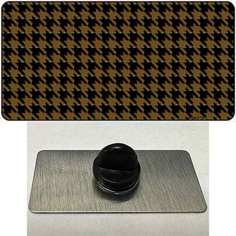 Brown Black Houndstooth Novelty Metal Hat Pin