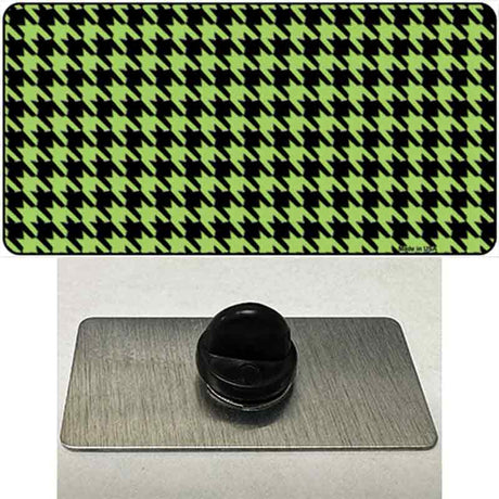 Lime Green Black Houndstooth Novelty Metal Hat Pin