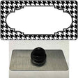 White Black Houndstooth Scallop Center Novelty Metal Hat Pin