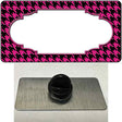 Pink Black Houndstooth Scallop Center Novelty Metal Hat Pin