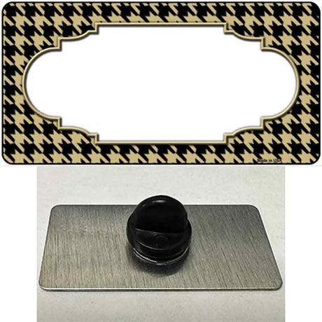 Gold Black Houndstooth Scallop Center Novelty Metal Hat Pin