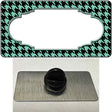 Mint Black Houndstooth Scallop Center Novelty Metal Hat Pin