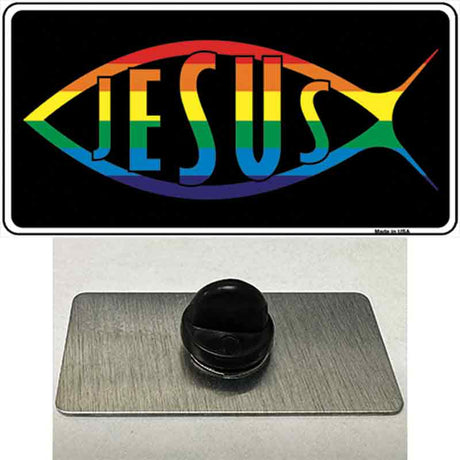 Jesus Fish Rainbow Novelty Metal Hat Pin