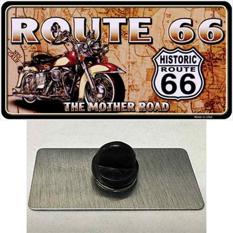 Route 66 Mother Road Motorcycle Novelty Metal Hat Pin