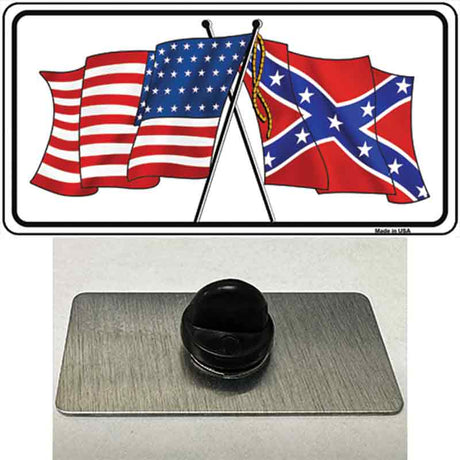 Confederate USA Crossed Flags Novelty Metal Hat Pin