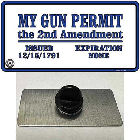 My Gun Permit Novelty Metal Hat Pin