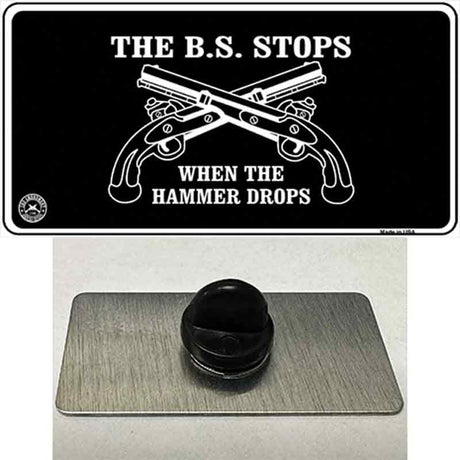 The BS Stops Novelty Metal Hat Pin