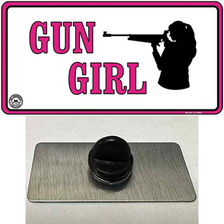 Gun Girl Novelty Metal Hat Pin