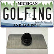 Golfing Michigan State Novelty Metal Hat Pin