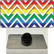 Rainbow White Chevron Novelty Metal Hat Pin