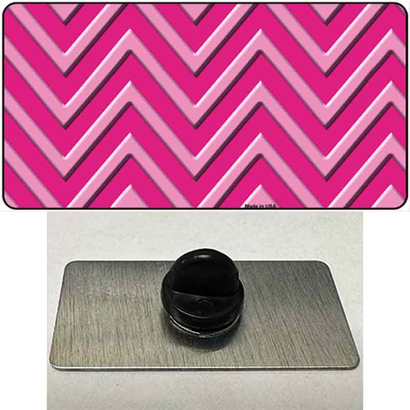 Pink Light Pink Large Chevron Novelty Metal Hat Pin