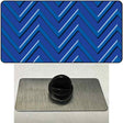 Blue Light Blue Large Chevron Novelty Metal Hat Pin