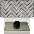 Grey Light Grey Large Chevron Novelty Metal Hat Pin