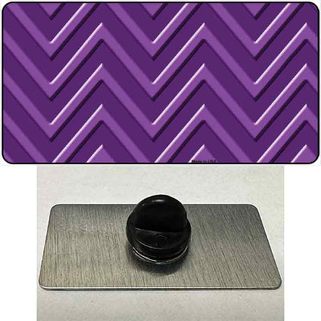 Purple Light Purple Large Chevron Novelty Metal Hat Pin