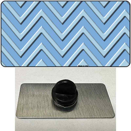 Light Blue Lighter Blue Large Chevron Novelty Metal Hat Pin