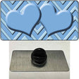 Light Blue Lighter Blue Heart Large Chevron Novelty Metal Hat Pin