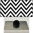 White Black Large Chevron Novelty Metal Hat Pin