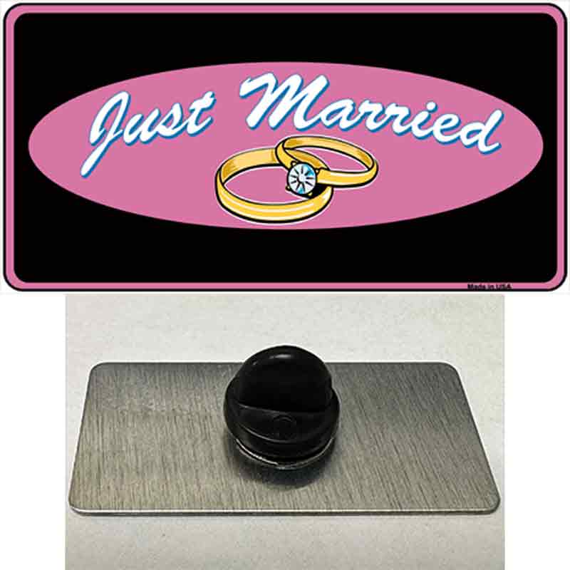 Just Married Novelty Metal Hat Pin