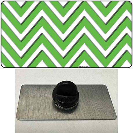 Kelly Green White Chevron Novelty Metal Hat Pin