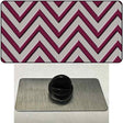 Maroon Grey Chevron Novelty Metal Hat Pin