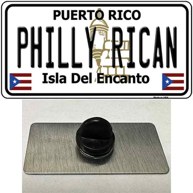 Philly Rican Puerto Rico Novelty Metal Hat Pin