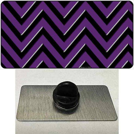 Purple Black Chevron Novelty Metal Hat Pin