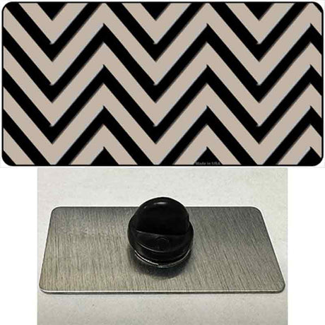 Tan Black Chevron Novelty Metal Hat Pin