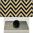 Gold Black Chevron Novelty Metal Hat Pin