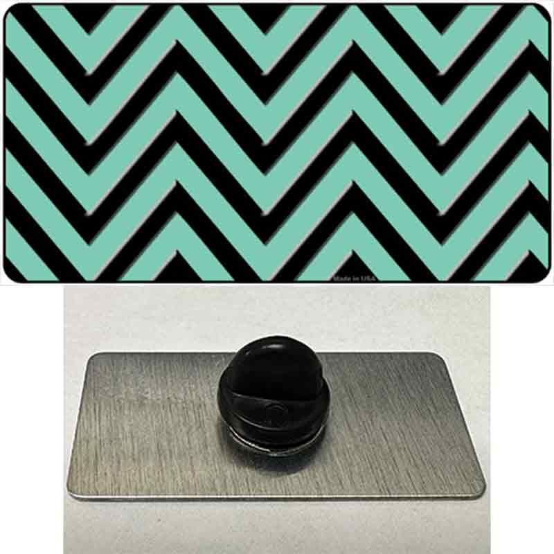 Mint Black Chevron Novelty Metal Hat Pin